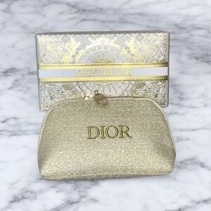 NWT Dior Shimmering Gold Cosmetic Bag
